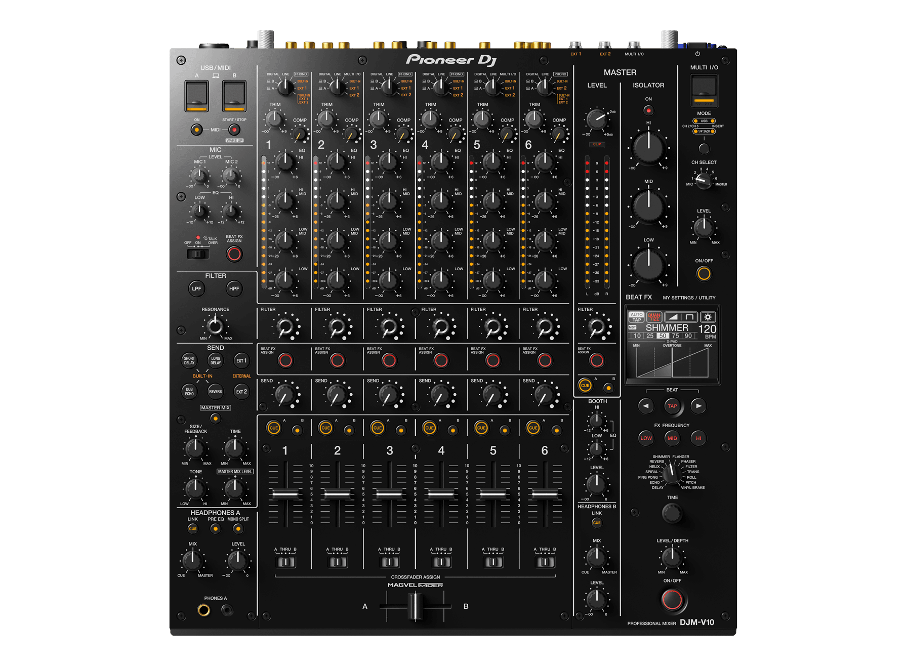 DJM-V10 – Mesa de Mistura Profissional para DJ (6 Canais)